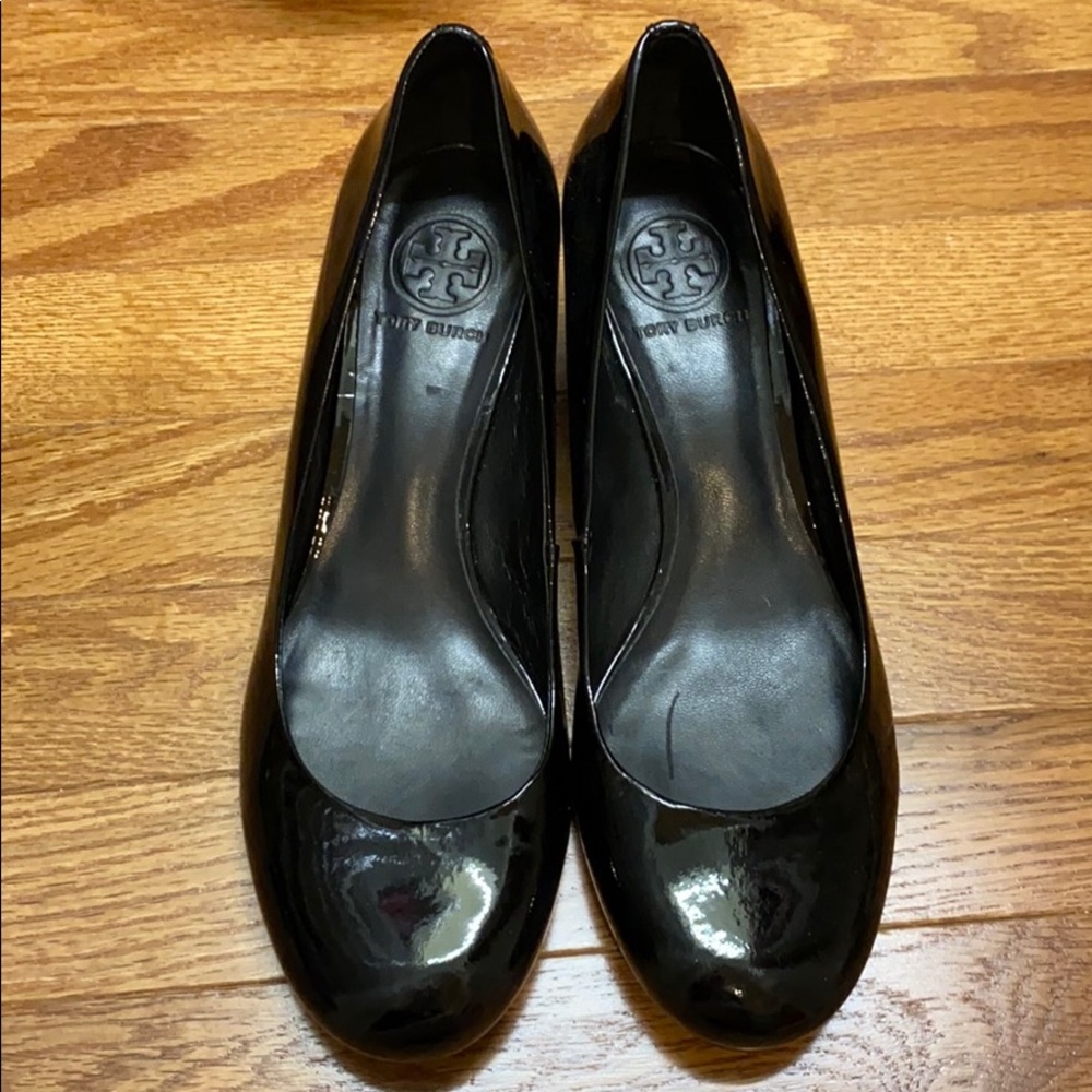 Patent Leather Black Tory Burch Wedges